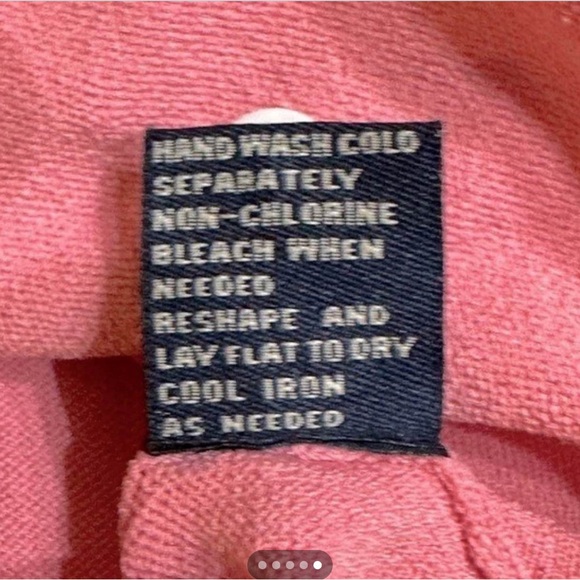 Boston Proper Pink Cardigan with Orange Trim & Polka Dots, 3/4 Sleeves - Size M - Picture 6 of 6